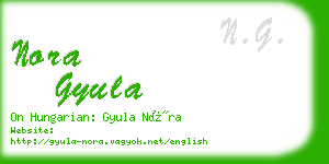 nora gyula business card